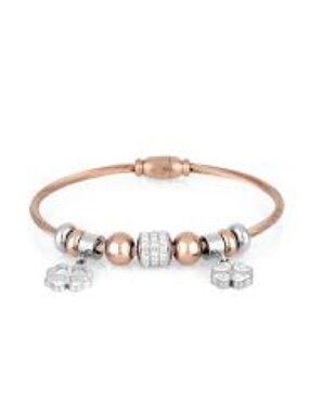 Rose Gold and Silver Clover Charm Bracelet
